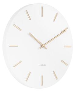 KARLSSON Nástenné hodiny Charm Steel – biela, zlatá ø 30 cm x 3,5 cm