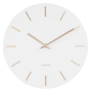 KARLSSON Nástenné hodiny Charm Steel – biela, zlatá ø 30 cm x 3,5 cm
