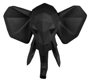 PRESENT TIME Sada 2 ks: Nástenná dekorácia Origami Elephant – čierna 45 × 39,5 × 14 cm