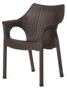 Ratanové kreslo Cambridge Dark Brown 61 x 54 x 80 cm