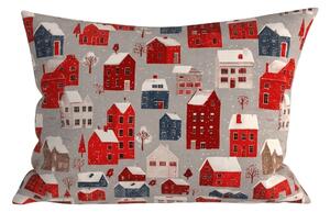 Obliečka na vankúš z mikrovlákna WINTER COTTAGE 50x70 cm, sivý