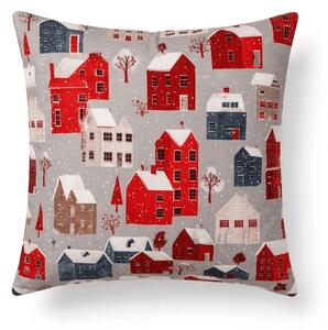 Obliečka na vankúš z mikrovlákna WINTER COTTAGE 45x45 cm, sivá