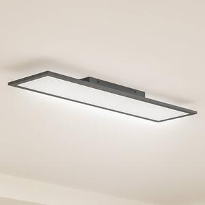 Lindby LED panel Enhife, čierny, 80 x 20 cm, kov, 4 000 K, Čierna, Pracovňa / Kancelária, Moderný