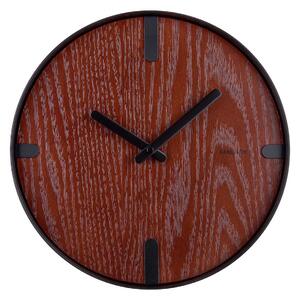 KARLSSON Nástenné hodiny Dashed Walnut – čierne 30 × 4,8 cm
