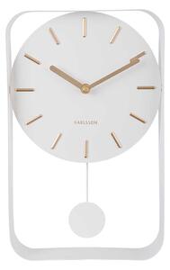 KARLSSON Nástenné hodiny Pendulum Charm – biele 32,5 × 20 × 5 cm