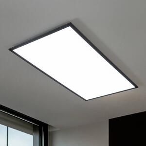 Lindby LED panel Nelios, 120 x 60 cm, čierny, kov, Čierna, Kuchyňa, Hliník, Moderný, Stropné svetlo