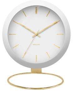 KARLSSON Stolné hodiny Globe – biele 21× 24,5 × 14 cm