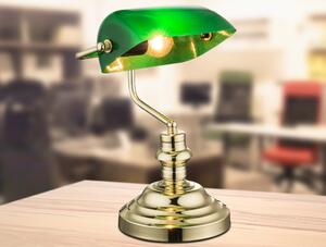 Stolová lampa Antique, mosadz/zelená