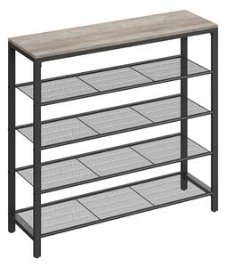 REGÁL NA TOPÁNKY, čierna, sivobéžová, 100/92,5/30 cm Boxxx - Online Only drobný nábytok, Online Only