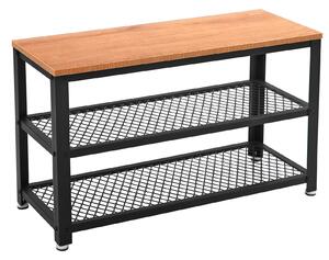 REGÁL NA TOPÁNKY, čierna, svetlohnedá, 73/45/30 cm Boxxx - Online Only drobný nábytok, Online Only