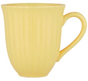 Žltý keramický hrnček s vrúbkami MYNTE LEMONADE