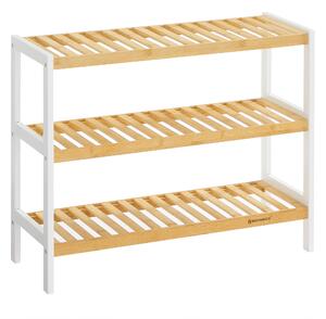 REGÁL NA TOPÁNKY, prírodná farba, biela, bambus, 70/55/26 cm Boxxx - Online Only drobný nábytok, Online Only