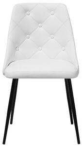 Sada 2 stoličiek biele stoličky z eko kože čalúnené sedadlo s prešívaným operadlom
