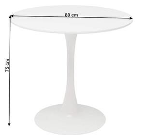 Kondela Jedálenský stôl, okrúhly, biela matná, REVENTON
