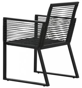 Záhradné polyratanové stoličky 2 ks čierna Dekorhome