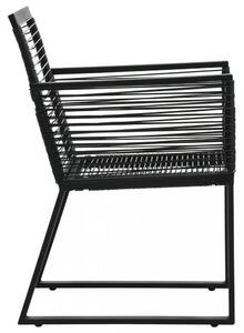 Záhradné polyratanové stoličky 2 ks čierna Dekorhome