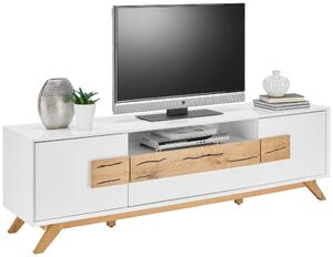TV DIEL, dub, biela, farba duba, 178/53,6/40 cm Xora - TV nábytok