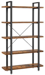 REGÁL, hnedá, čierna, uhlíková oceľ, 105/178/34 cm Boxxx - Online Only drobný nábytok, Online Only