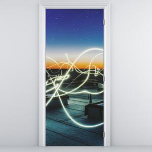 Fototapeta na dvere - Pohľad na oblohu zo strechy (95x205cm)