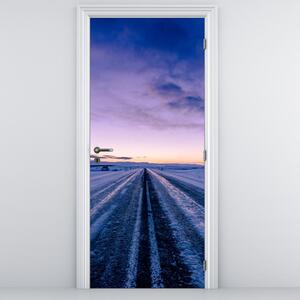 Fototapeta na dvere - Cesty v zime (95x205cm)