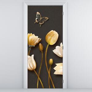 Fototapeta na dvere - Tulipány, abstraktné (95x205cm)
