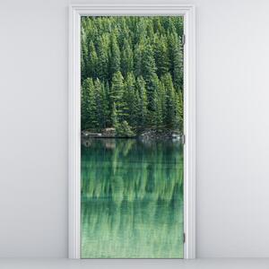 Fototapeta na dvere - Ihličnany pri jazere (95x205cm)