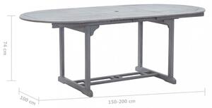 Záhradný rozkladací stôl sivá akácie Dekorhome