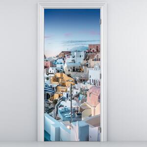 Fototapeta na dvere - Stmievanie v Santorini (95x205cm)