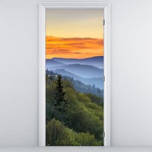 Fototapeta na dvere - Červánky v horách (95x205cm)