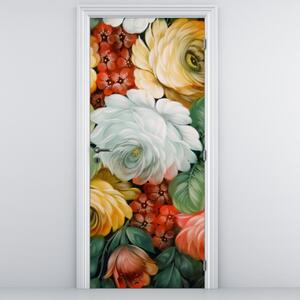 Fototapeta na dvere - Maľovaná kytica kvetov (95x205cm)