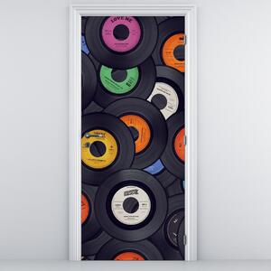 Fototapeta na dvere - Hudobné gramofónové dosky (95x205cm)