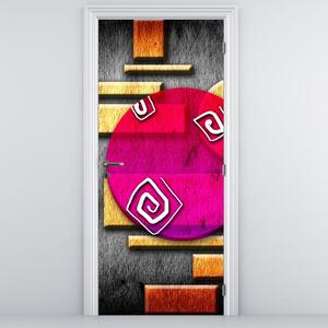 Fototapeta na dvere - Abstrakcia s historickými symbolmi (95x205cm)