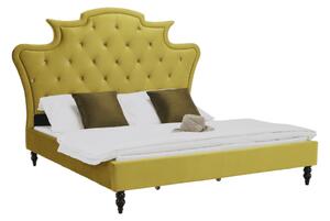 Kondela Luxusná posteľ, zlatá Velvet látka, 180x200, REINA