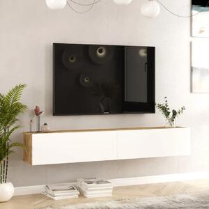Závesný TV stolík Houseland Flipo biely/borovica Atlantic