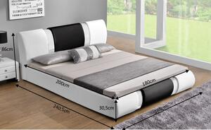 Kondela Moderná posteľ, biela/čierna, 180x200, LUXOR