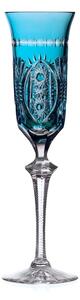 Bohemia Crystal Ručne brúsené poháre na šampanské Azurová 180ml (set po 2ks)
