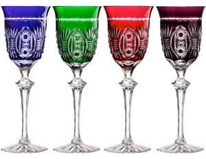 Bohemia Crystal Ručne brúsené poháre na víno z vrtsveného krištáľu 240ml (set po 4ks)