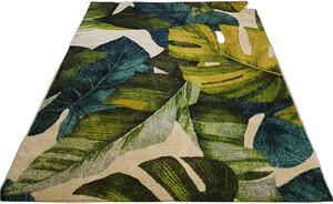 HU Viacfarebný koberec Green Garden 747 so vzorom listov Rozmer: 60x100 cm