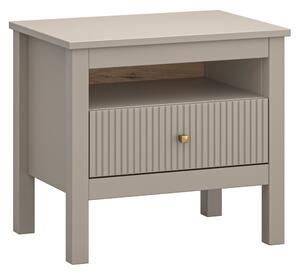 KONDELA Nočný stolík, sivohnedá Taupe/dub craft zlatý, KLIO 1S