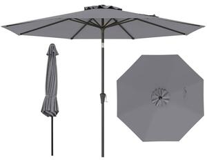 Záhradný slnečník s páčkou, model NP12259HS, priemer 303 cm, sivý