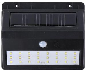 Solárne vonkajšie nástenné svietidlo Grundig – záhradné osvetlenie s fotosenzorom – 14 x 11,6 x 5 cm – odolné voči poveternostným vplyvom (IP44) – čierna