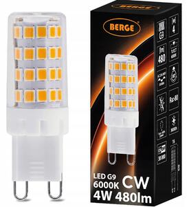 BERGE LED žiarovka - G9 - 4W - 470Lm - PVC - studená biela