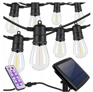 ECOLIGHT Solárna záhradná girlanda LED 10 m + 10x žiarovka