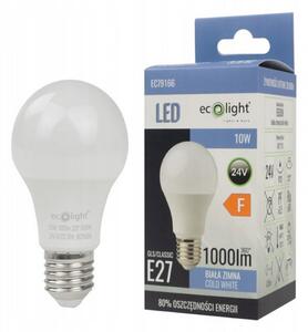 ECOLIGHT LED žiarovka E27 10W 24V - studená biela