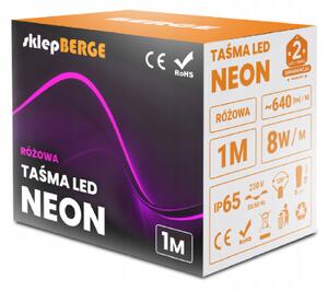 ECOLIGHT LED pásik NEON - 230V - 1m - 8W/m - IP68 - vodotesný - ružová