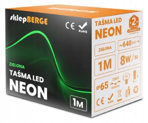 ECOLIGHT LED pásik NEON - 230V - 1m - 8W/m - IP68 - vodotesný - zelená