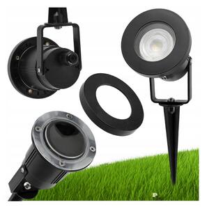 BERGE LED záhradná lampa - vstavaný reflektor GU10 - IP65 - čierna