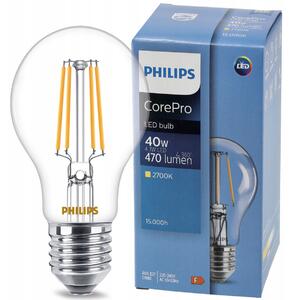 PHILIPS LED žiarovka filament CorePro - E27 - 4,3 W - 470lm - 2700K