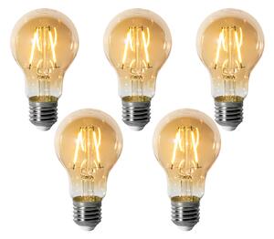 Sada 5 stmievateľných LED žiaroviek E27 A60 zlatá 3W 310 lm 2200K