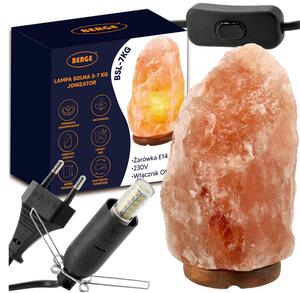 BERGE Soľná lampa 5-7kg - Ionizátor / nočná lampa